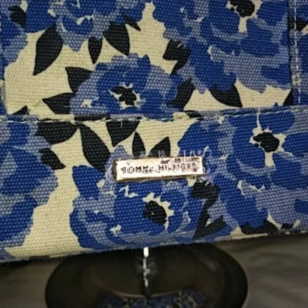Large Tommy Hilfiger Natalie Painted Floral Weekender Tote Shoulder Bag Canvas - Picture 5 of 10